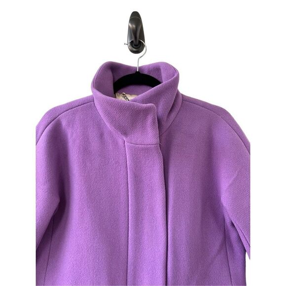 J.Crew Italian Stadium Cloth By Nello Gori Wool Blend Cocoon Coat Purple Size 2 - Picture 3 of 7